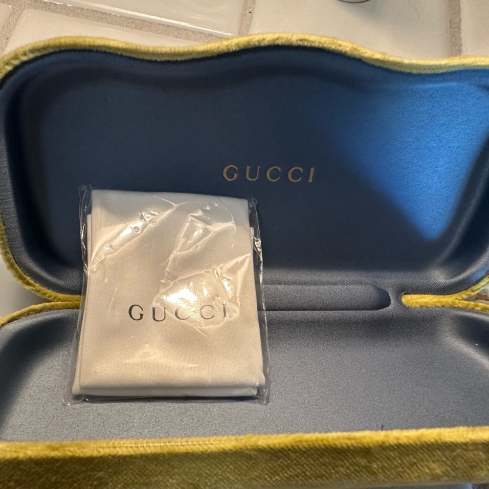 Gucci Yellow and Blue Eyewear Case